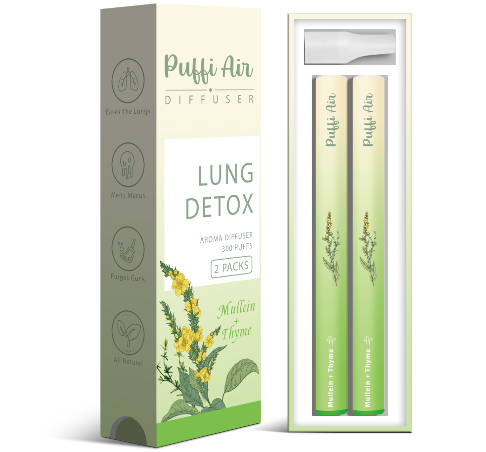 PuffiAir Lung Detox Aroma Diffuser 2 Packs - 300 Puffs/ Detox